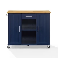 Stella Navy Drop-Leaf Kitchen Cart