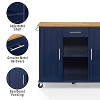 Stella Navy Drop-Leaf Kitchen Cart
