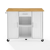 Stella White Drop-Leaf Kitchen Cart