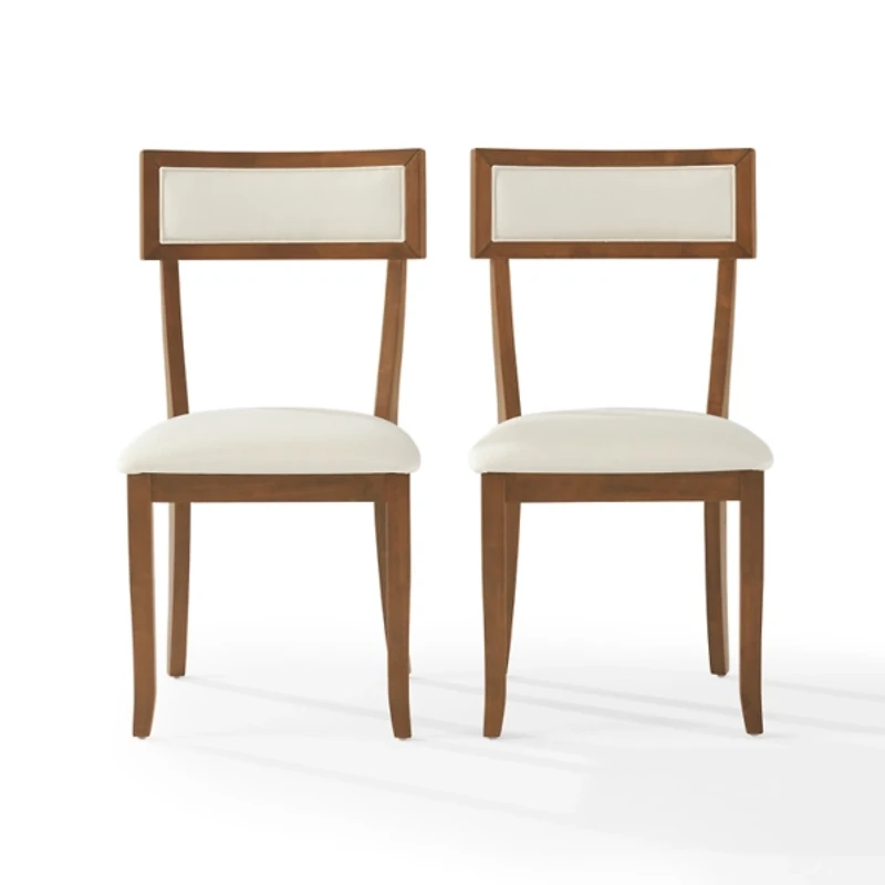 Cream Upholstered Alessia Dining Chairs, Set of 2