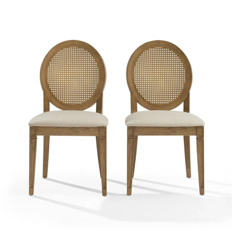 Cane Upholstered Katia Dining Chairs, Set of 2