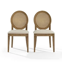 Cane Upholstered Katia Dining Chairs, Set of 2