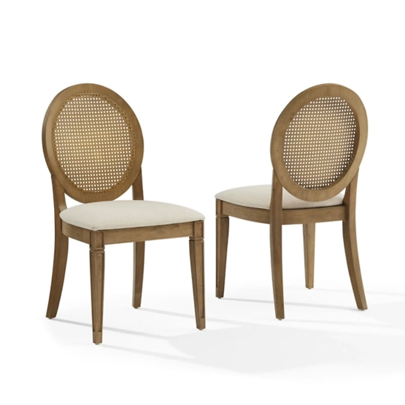 Cane Upholstered Katia Dining Chairs, Set of 2