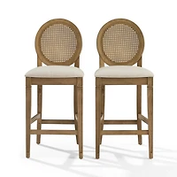 Cane Upholstered Katia Counter Stools, Set of 2