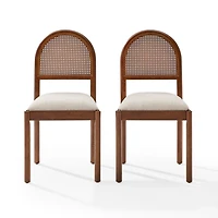 Cream Upholstered Kennedy Dining Chairs, Set of 2