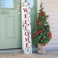 Welcome Christmas Lights Porch Board