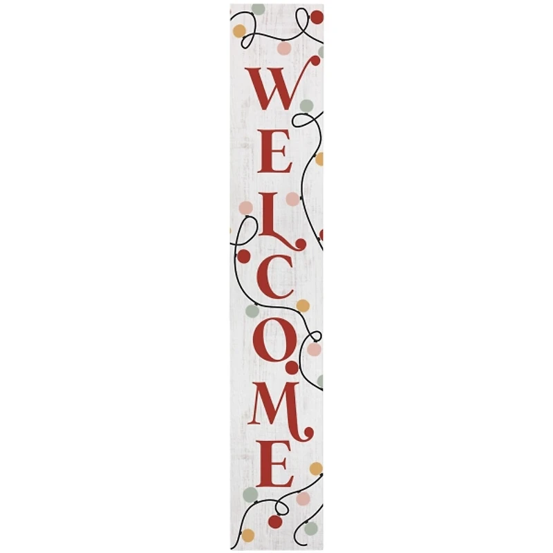Welcome Christmas Lights Porch Board