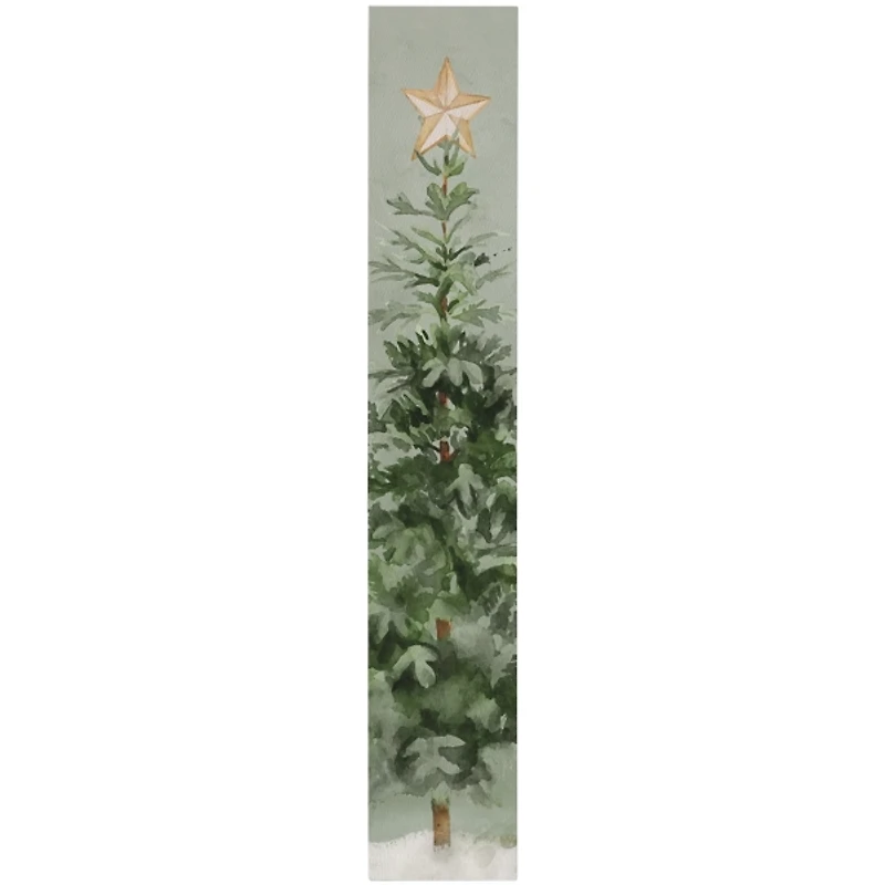 Evergreen Tree with Star Porch Board
