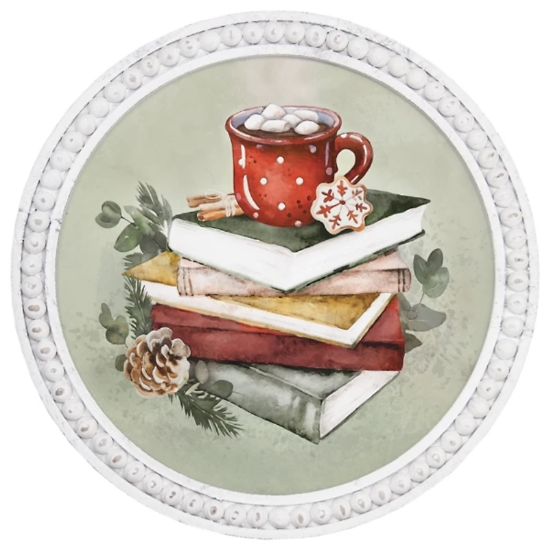 Christmas Book Mug Beaded Framed Art Print