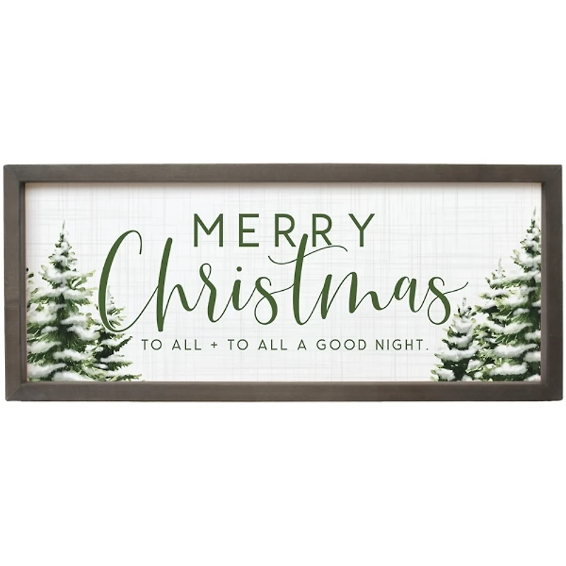 Merry Christmas Evergreen Framed Art Print
