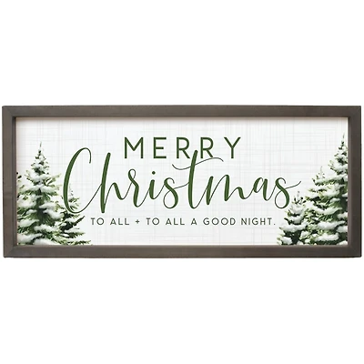 Merry Christmas Evergreen Framed Art Print