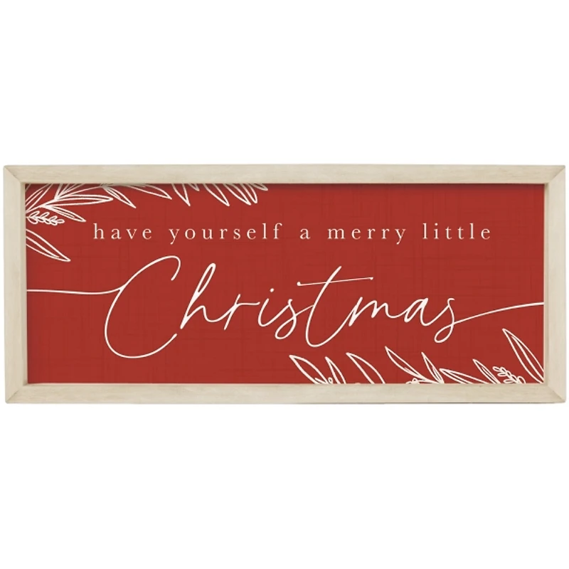 Red Merry Little Christmas Framed Art Print