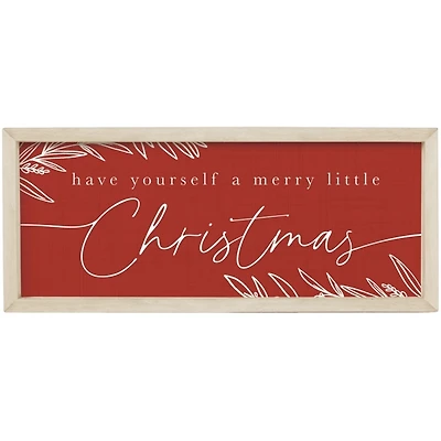 Red Merry Little Christmas Framed Art Print