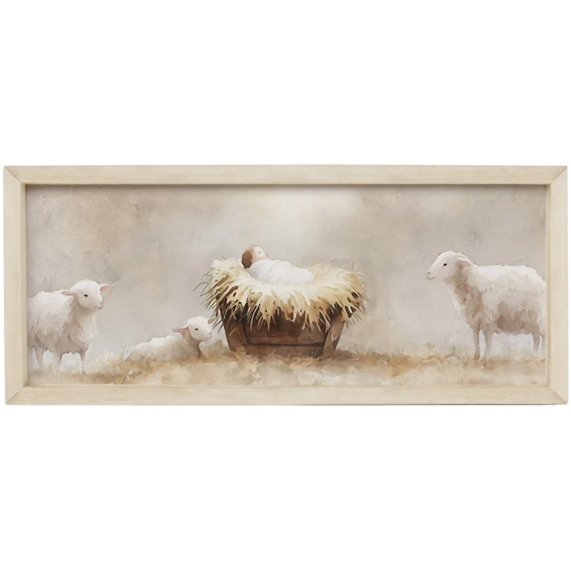 Baby Jesus Manger Christmas Framed Art Print