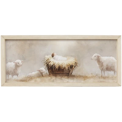 Baby Jesus Manger Christmas Framed Art Print