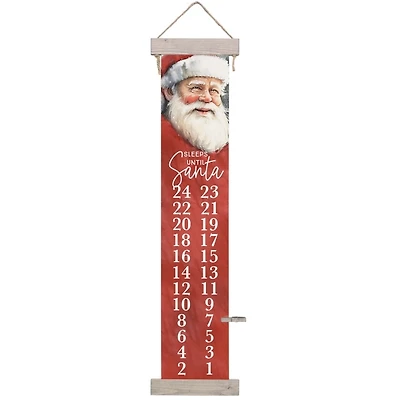 Sleeps Until Santa Countdown Canvas Wall Hanging