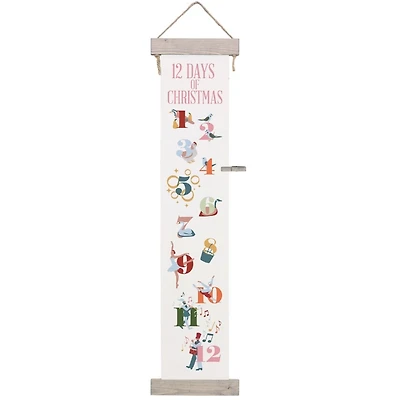 12 Days of Christmas Countdown Hanging Canvas