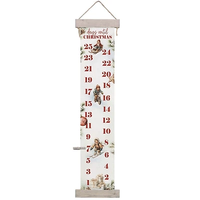 Vintage Christmas Countdown Hanging Canvas