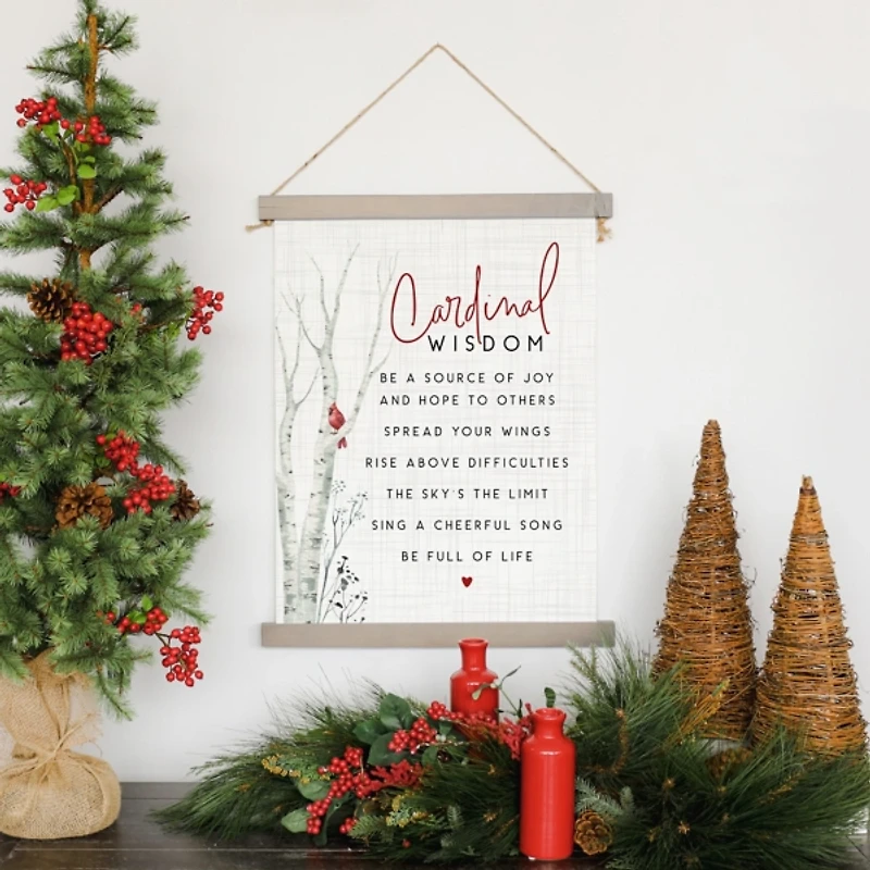 Cardinal Wisdom Canvas Wall Hanging