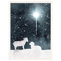 Star Lambs Christmas Framed Art Print
