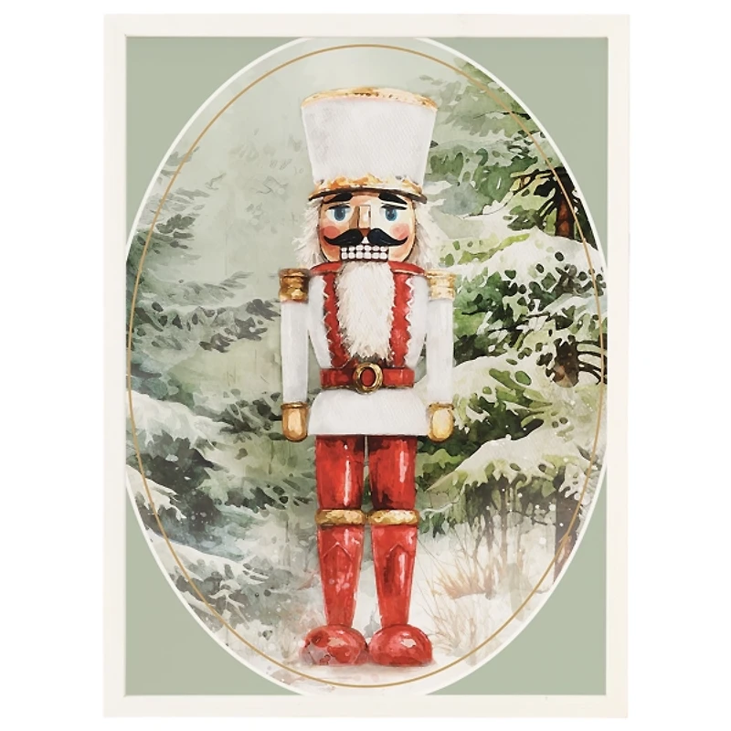Nutcracker Evergreen Christmas Framed Art Print