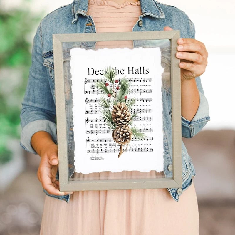 Deck the Halls Greenery Framed Art Print