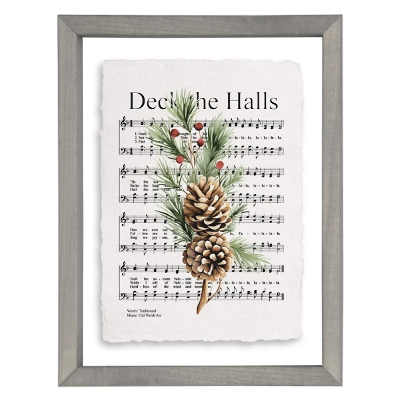 Deck the Halls Greenery Framed Art Print