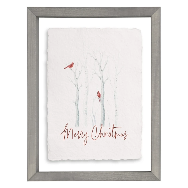 Merry Christmas Cardinals Framed Art Print