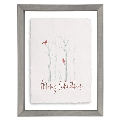 Merry Christmas Cardinals Framed Art Print