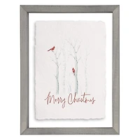 Merry Christmas Cardinals Framed Art Print