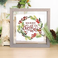 Merry Christmas Wreath Framed Art Print