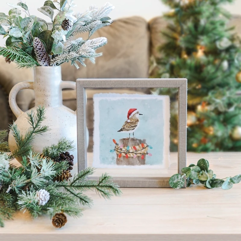 Christmas Sandpiper Framed Art Print