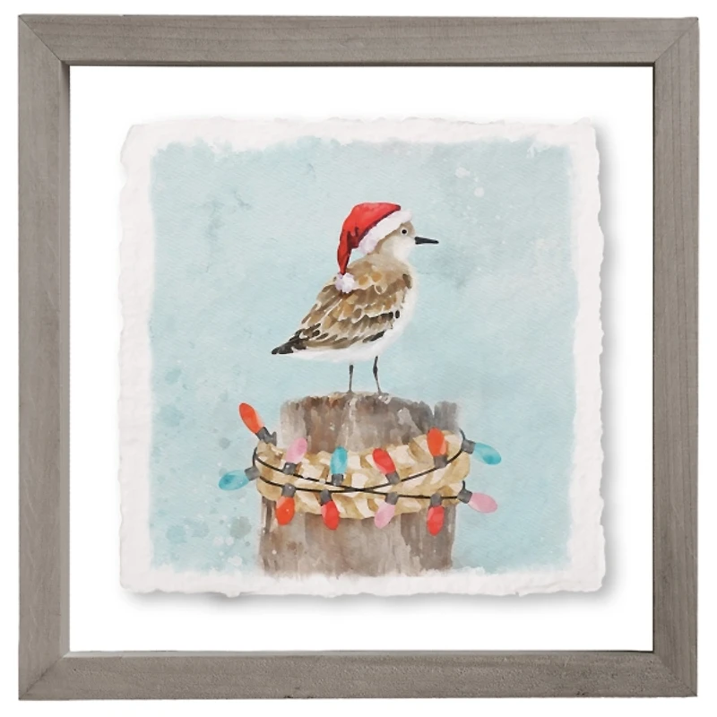 Christmas Sandpiper Framed Art Print
