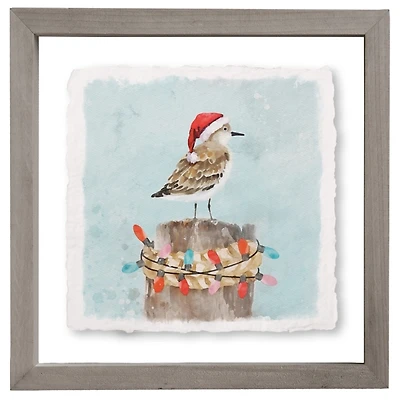 Christmas Sandpiper Framed Art Print