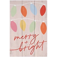 Merry and Bright Wood Wall Plaque