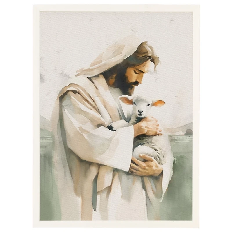 Jesus with a Lamb Framed Art Print
