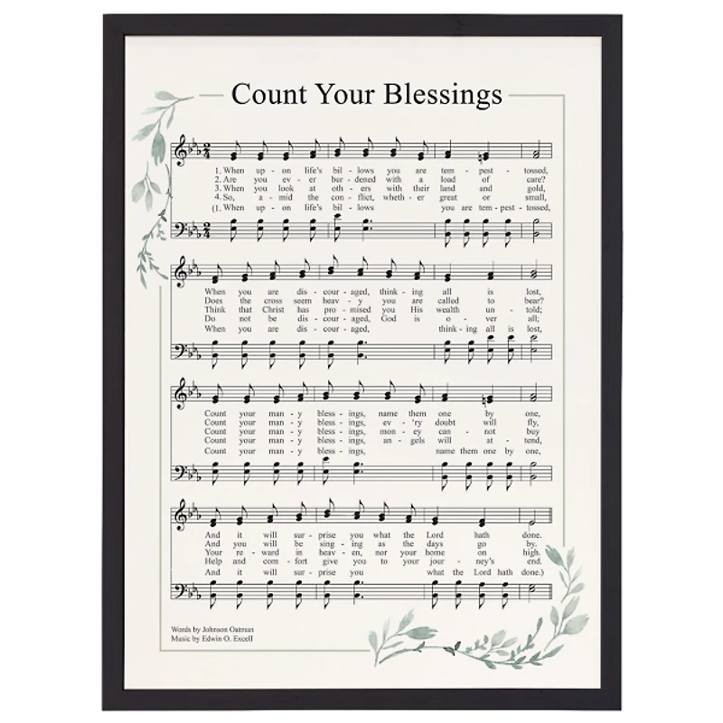 Count Your Blessings Hymn Framed Art Print