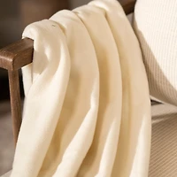 Ivory Bamboo Blend Fringe Throw