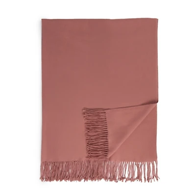 Mauve Bamboo Blend Fringe Throw