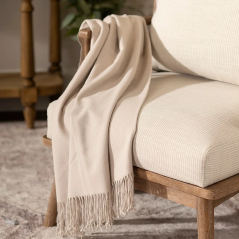 Bamboo Blend Fringe Throw