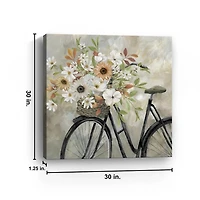 Autumn Floral Bike Canvas Art Print