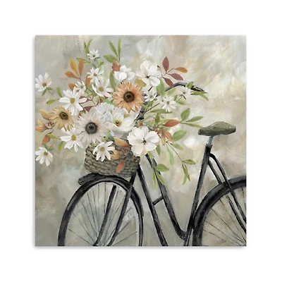 Autumn Floral Bike Canvas Art Print