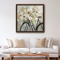 Autumn Floral Bike Framed Canvas Art Print