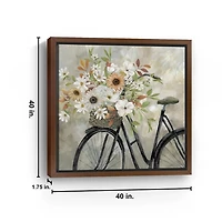Autumn Floral Bike Framed Canvas Art Print