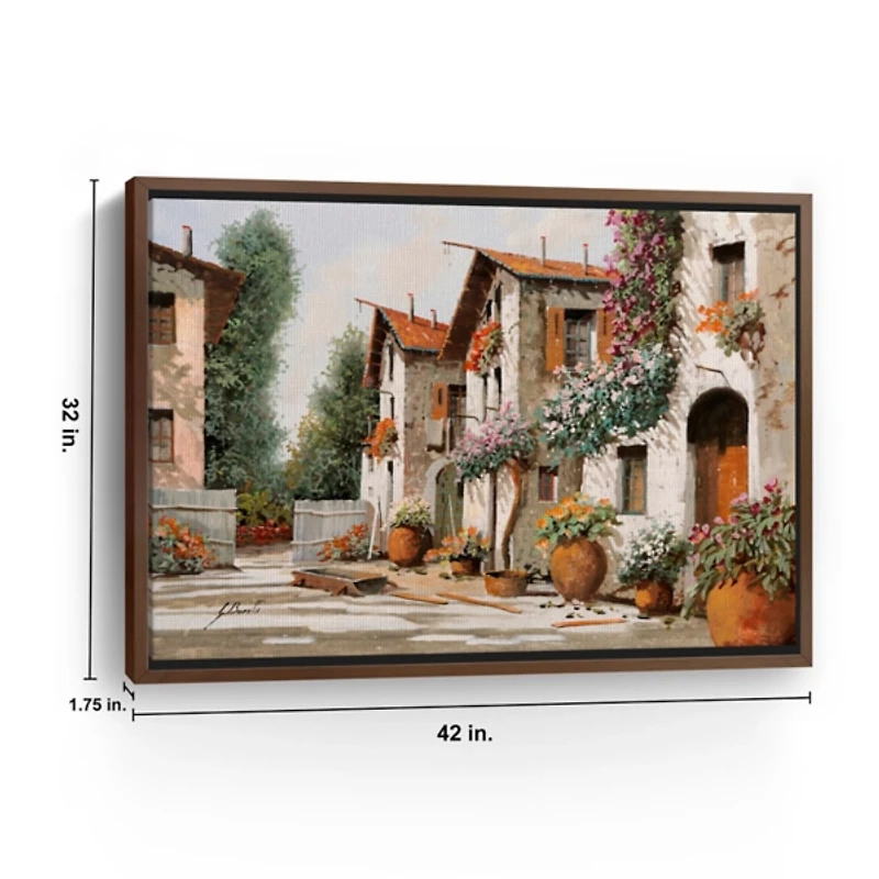 Piazza Verde Framed Canvas Art Print