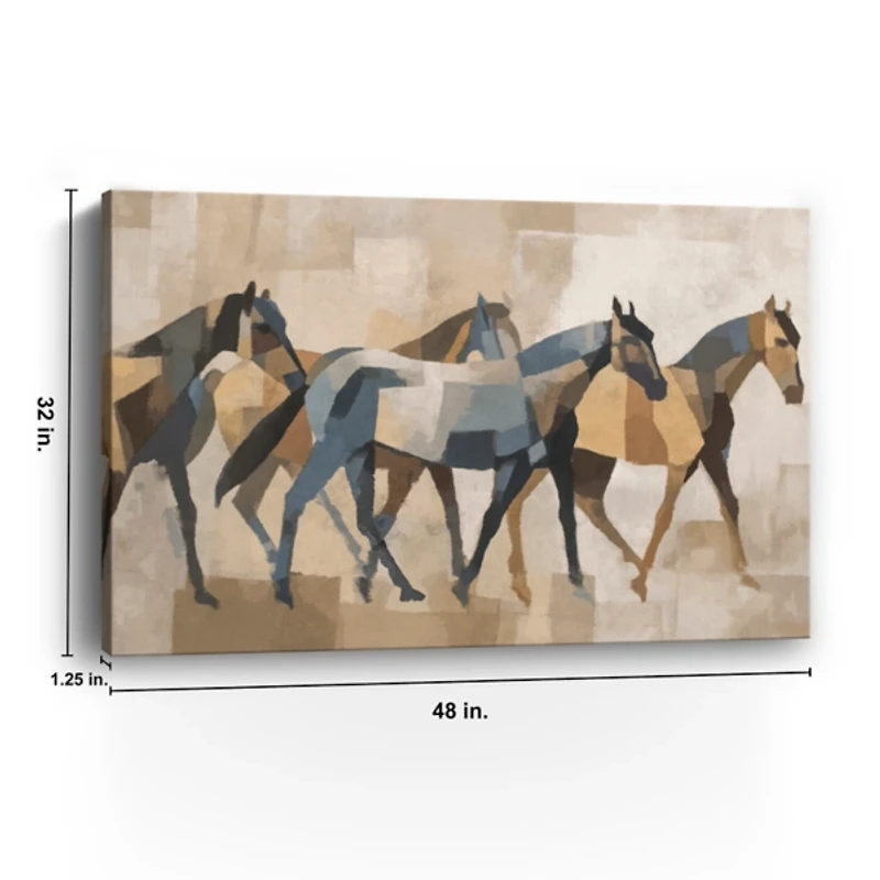 Four Horses Canvas Art Print, 48x32