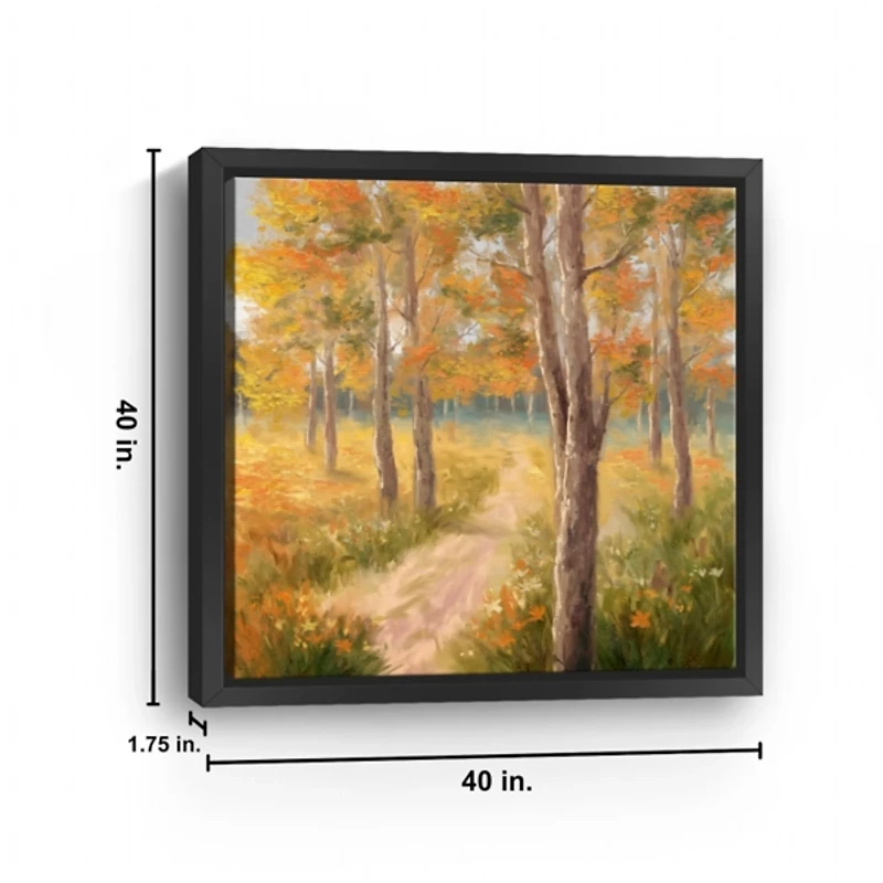 Fall Forest Framed Canvas Art Print