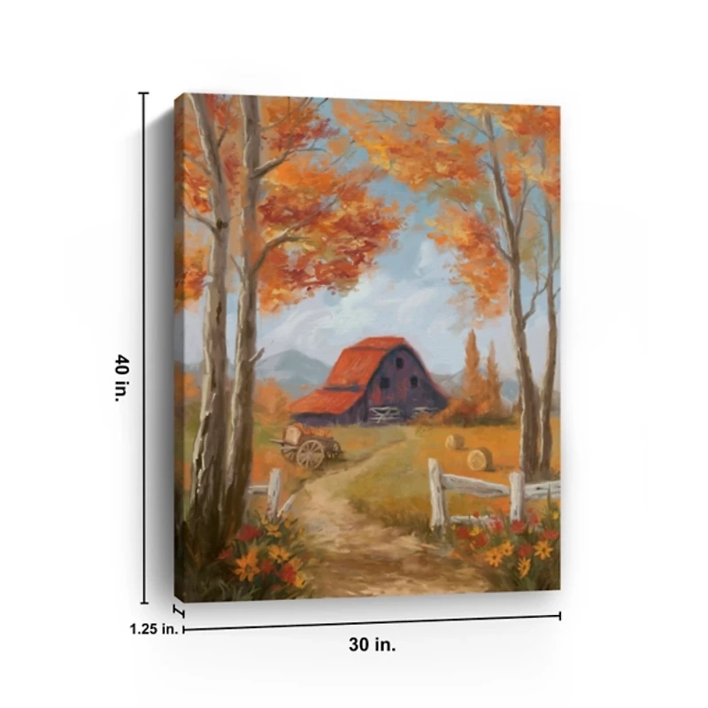 Peaceful Barn Canvas Art Print, 30x40