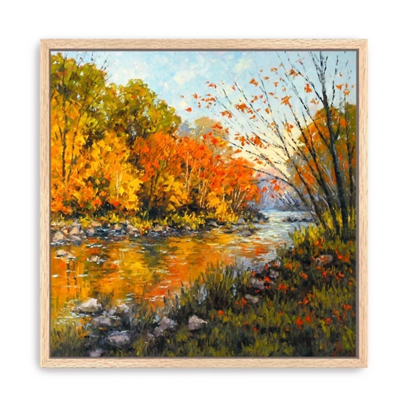Fall Creek Framed Canvas Art Print