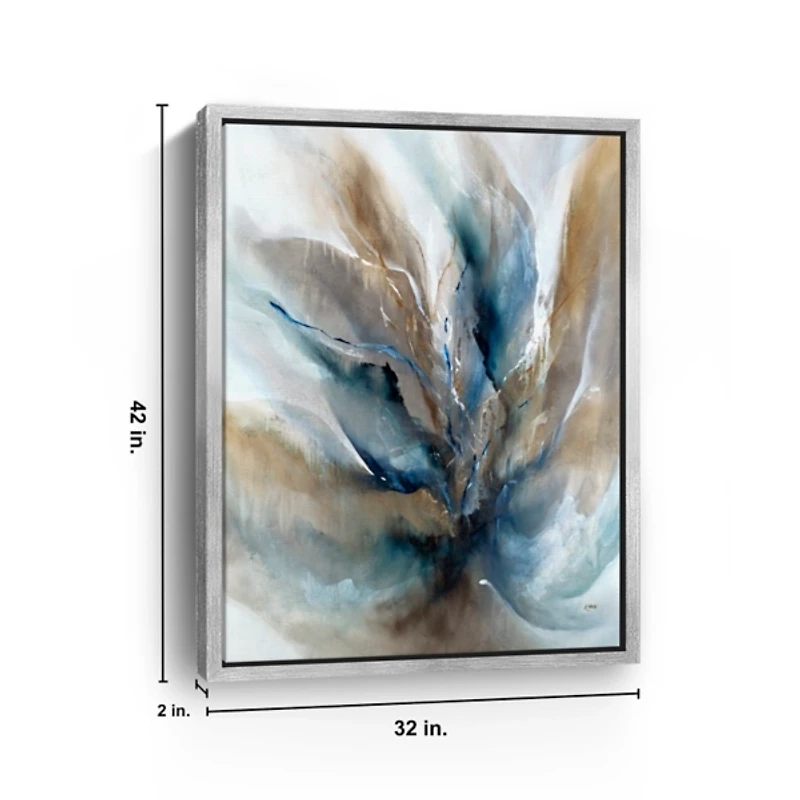 Indigo Crystals Framed Canvas Art Print